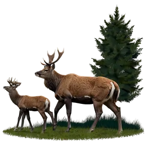 Stag Family PNG 14