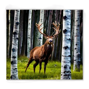 Stag In The Woods PNG 06292024