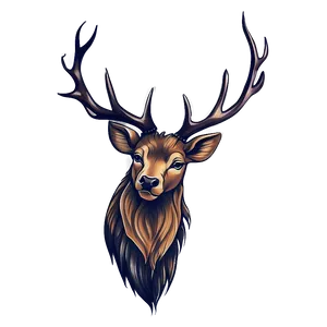 Stag Tattoo Design PNG 35 PNG