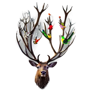 Stag With Birds PNG 06292024