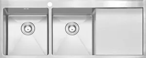 Stainless Steel Double Bowl Kitchen Sink PNG image