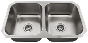 Stainless Steel Double Bowl Sink PNG image