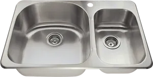 Stainless Steel Double Kitchen Sink PNG image
