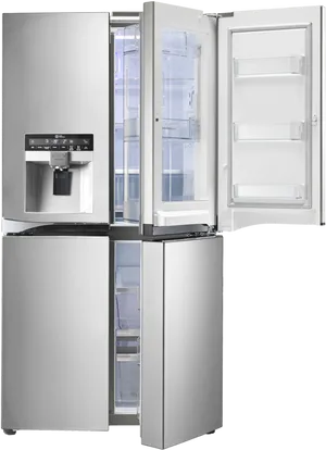 Stainless Steel French Door Refrigerator PNG image