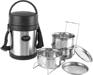 Stainless Steel Insulated Tiffin Box PNG image