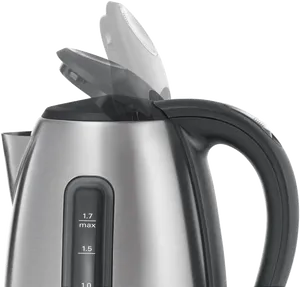 Stainless Steel Kettle With Open Lid PNG image