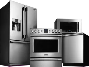 Stainless Steel Kitchen Appliances Set PNG image