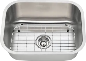 Stainless Steel Kitchen Sinkwith Grid PNG image