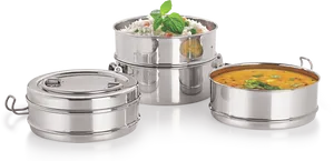 Stainless Steel Tiffin Containers PNG image
