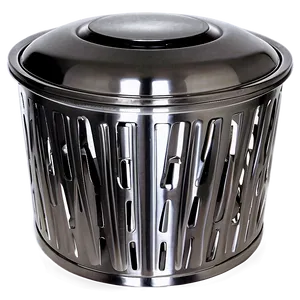 Stainless Steel Trash Can PNG 05042024