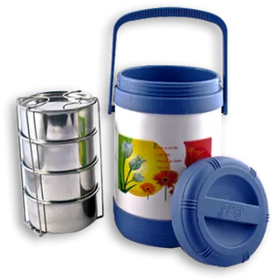 Stainless Steeland Insulated Tiffin Boxes PNG image