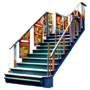 Staircase With Landing Png 06122024 PNG image