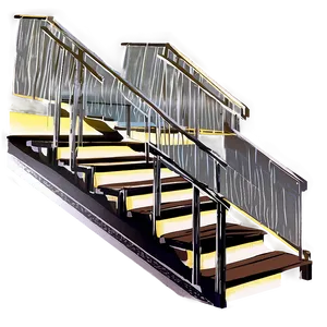 Staircase With Landing Png 06122024 PNG image