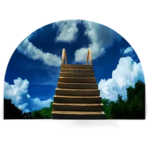 Stairway Beyond The Clouds Png 06252024 PNG image