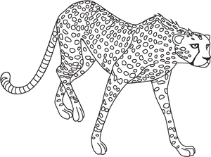 Stalking Jaguar Line Art