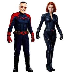 Stan Lee And Black Widow PNG 06242024 PNG