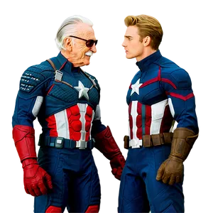 Stan Lee And Captain America PNG 06242024