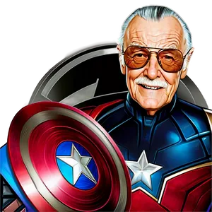 Stan Lee With Avengers PNG Gmd