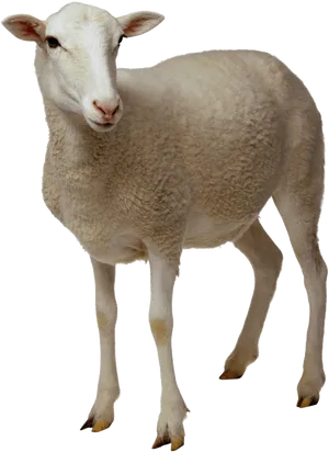 Standing White Sheep Isolated PNG image