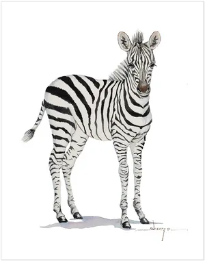 Standing Zebra Illustration PNG image