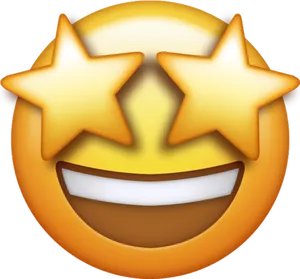 Star Eyed Smiling Emoji.png PNG image