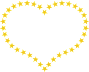 Star Outlined Heart Shaped Graphic