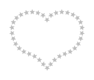 Star Outlined Hearton Black Background