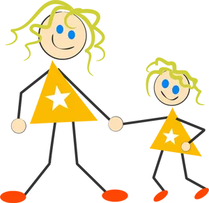 Star Shaped Family Illustration PNG image