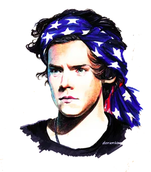 Star Spangled Bandana Portrait PNG