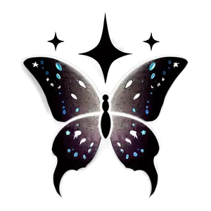 Star Tattoo With Butterflies Png 06262024 PNG image