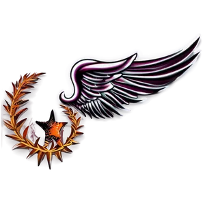 Star Tattoo With Wings PNG 10