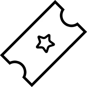 Star Ticket Icon Blackand White PNG image