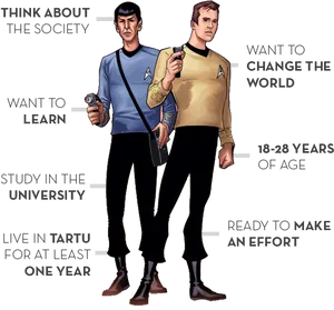Star Trek Characters Youth Inspiration PNG image