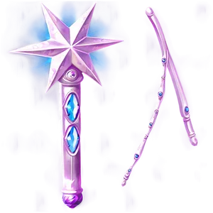 Star Wand With Crystals PNG 06132024