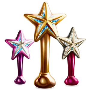 Star Wand With Diamonds PNG 06132024