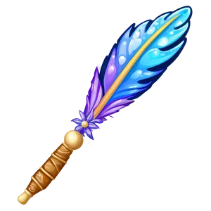 Star Wand With Feathers PNG Ptd30 PNG