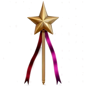 Star Wand With Ribbons PNG 21