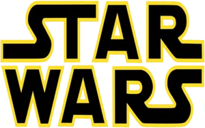 Star Wars Logo Yellowon Black PNG image