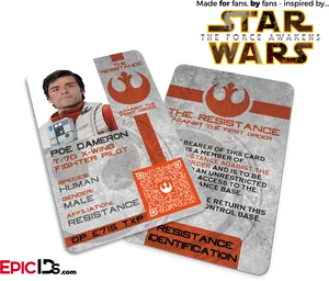 Star Wars Resistance I D Card Poe Dameron PNG image