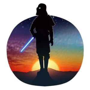 Star Wars Tatooine Sunset Silhouette Png Lam63 PNG image