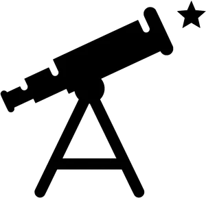 Stargazing Telescope Silhouette PNG image