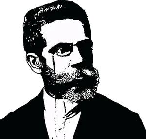 Stark Contrast Bearded Man Portrait
