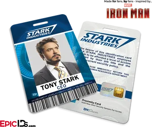 Stark Industries I D Card Tony Stark PNG image
