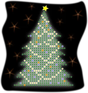 Starlit Christmas Tree Illustration PNG image