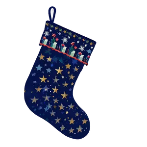 Starry Christmas Stocking PNG Rmh