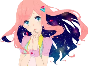 Starry Eyed Anime Girl PNG image