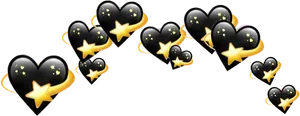 Starry Heartsand Swirls PNG image