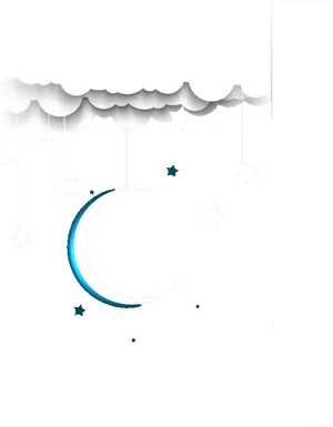 Starry Night Crescent Moon PNG image