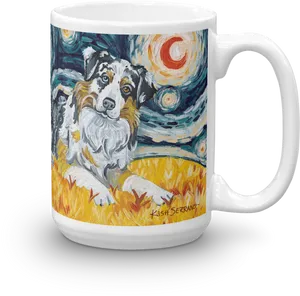 Starry Night Dog Mug PNG