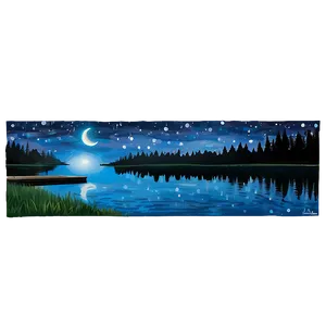 Starry Night Lake Life Png 52 PNG image